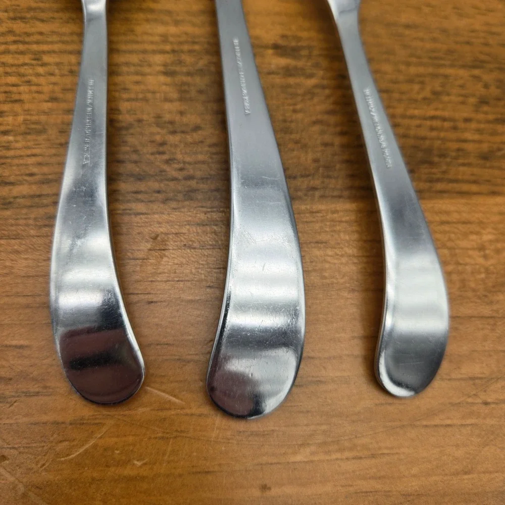 Gingko Helmick Sea Drift 3pc Set Dinner Salad Fork Teaspoon 18/8 Stainless Korea